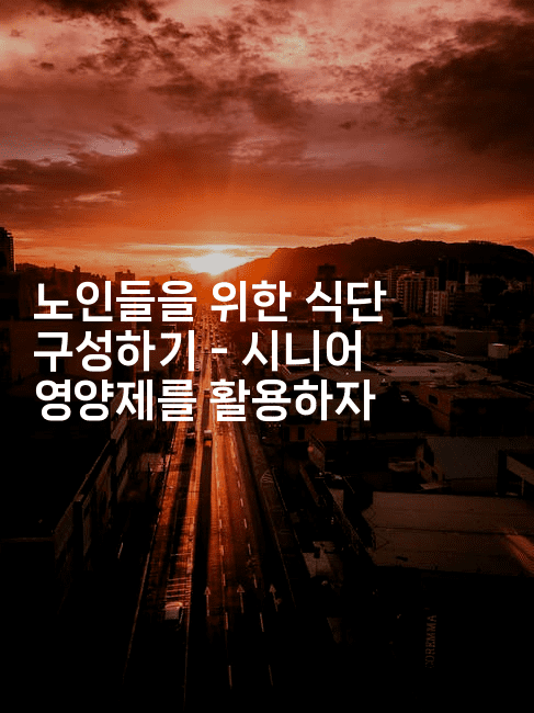 노인들을 위한 식단 구성하기 - 시니어 영양제를 활용하자2-시니어리그