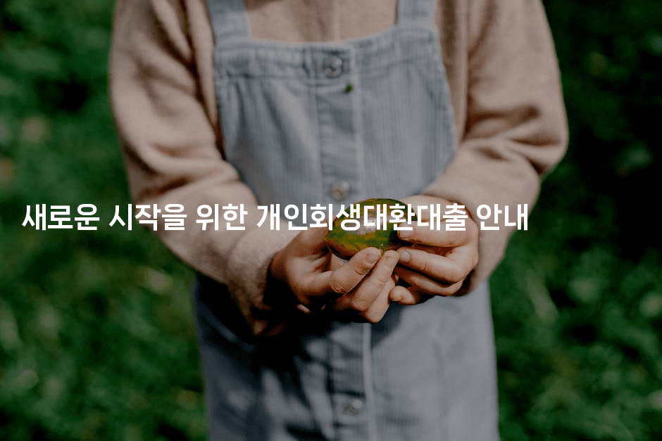 새로운 시작을 위한 개인회생대환대출 안내