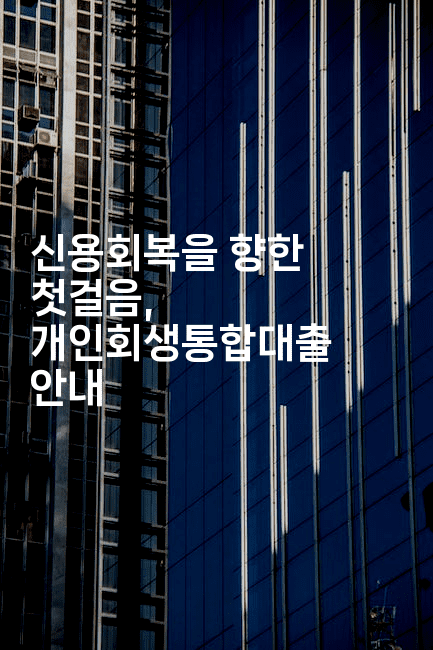 신용회복을 향한 첫걸음, 개인회생통합대출 안내-시니어리그